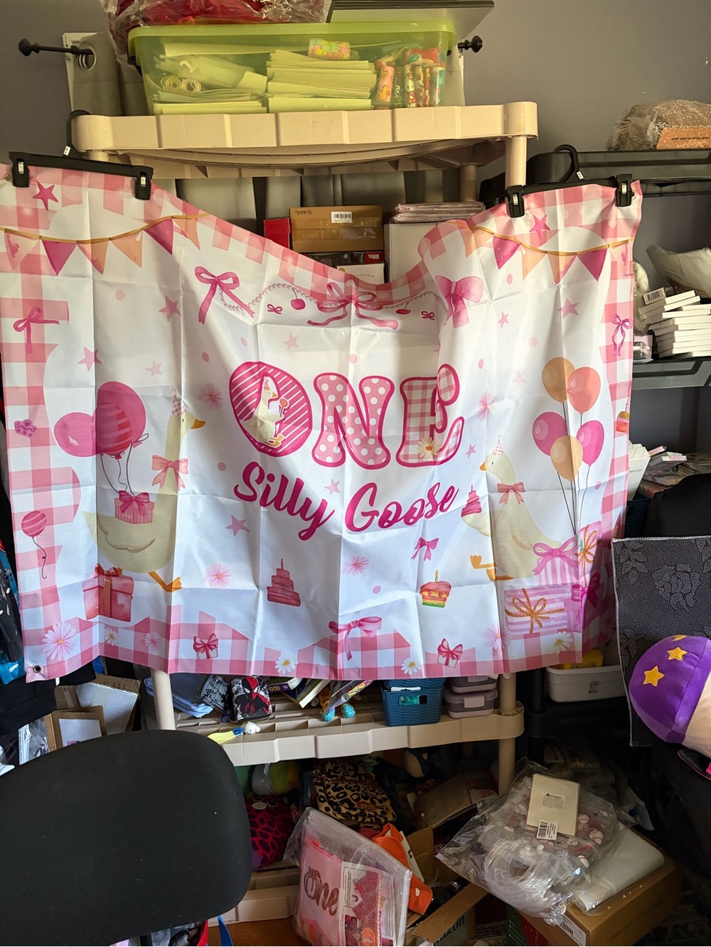 First Birthday Backdrop Banner - Pink ONE Design